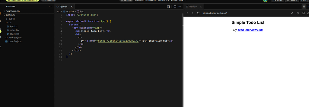 simple Todo App using React