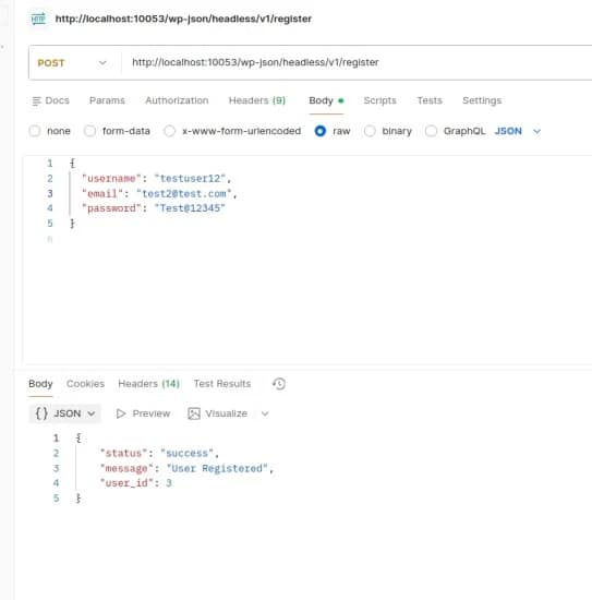 User Registration Test Using Postman