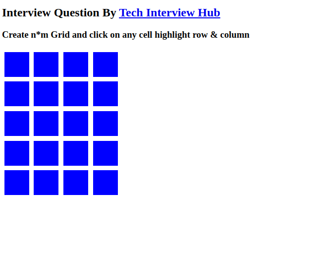 n X m Matrix using JavaScript