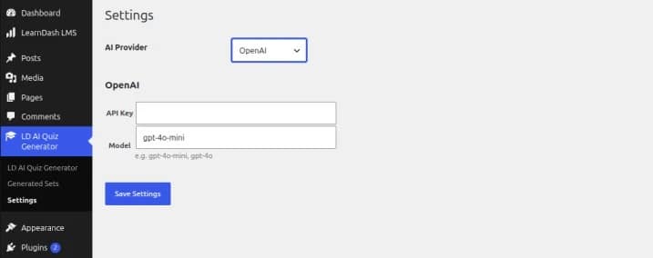 LDAQ Settings For OpenAI