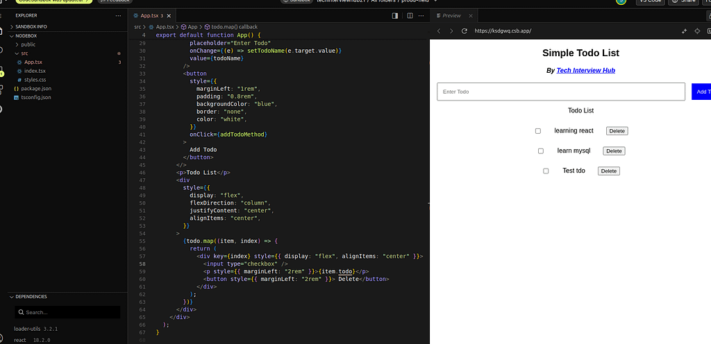 display todo list