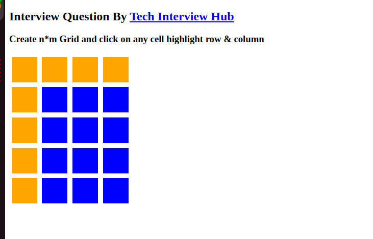 on click highlight row & column